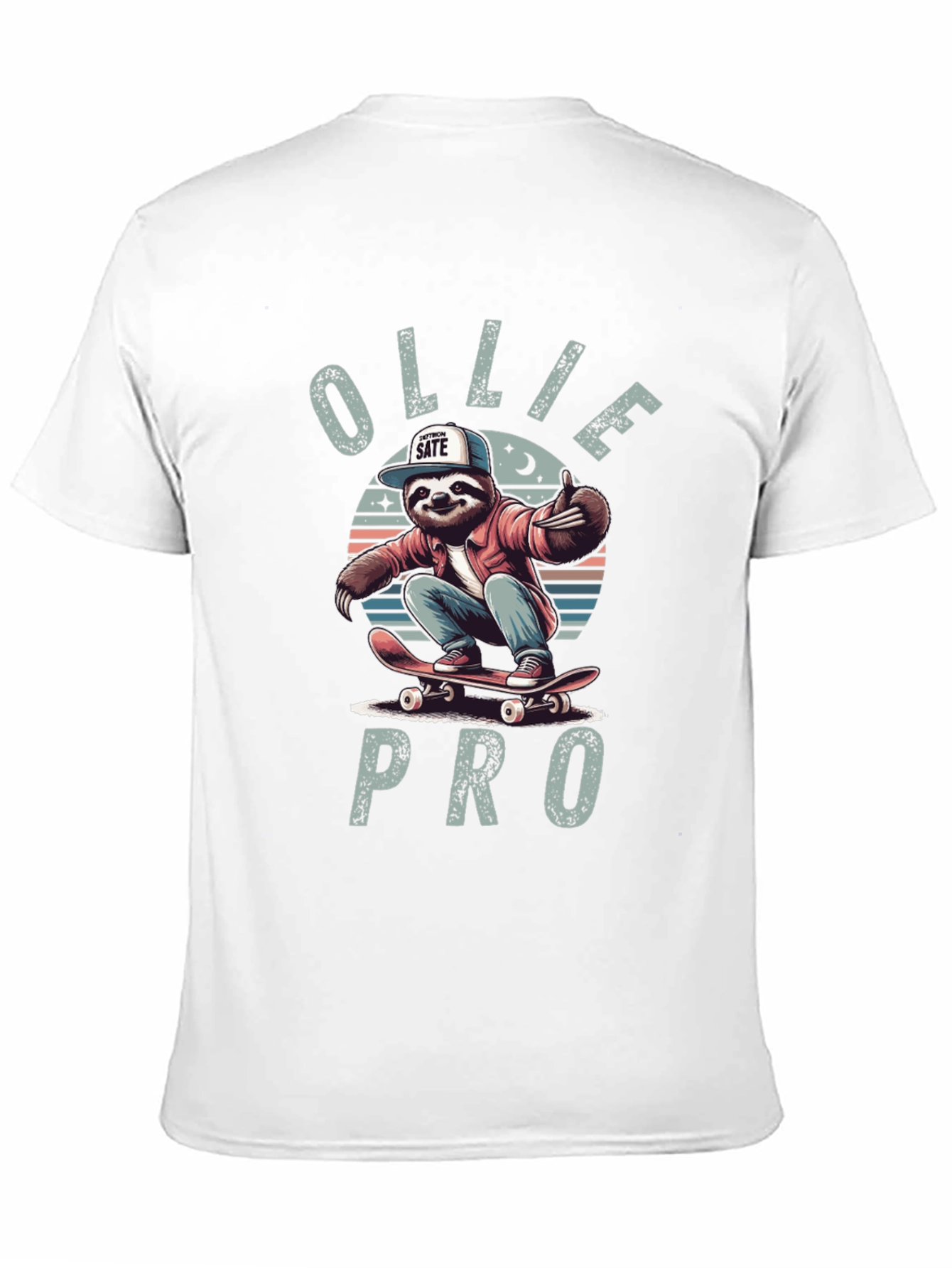 Ollie Pro Sloth Skateboard T-Shirt