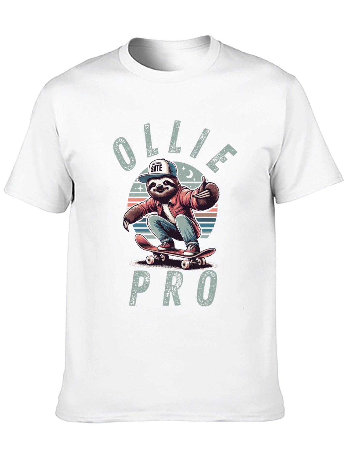 Ollie Pro Sloth Skateboard T-Shirt