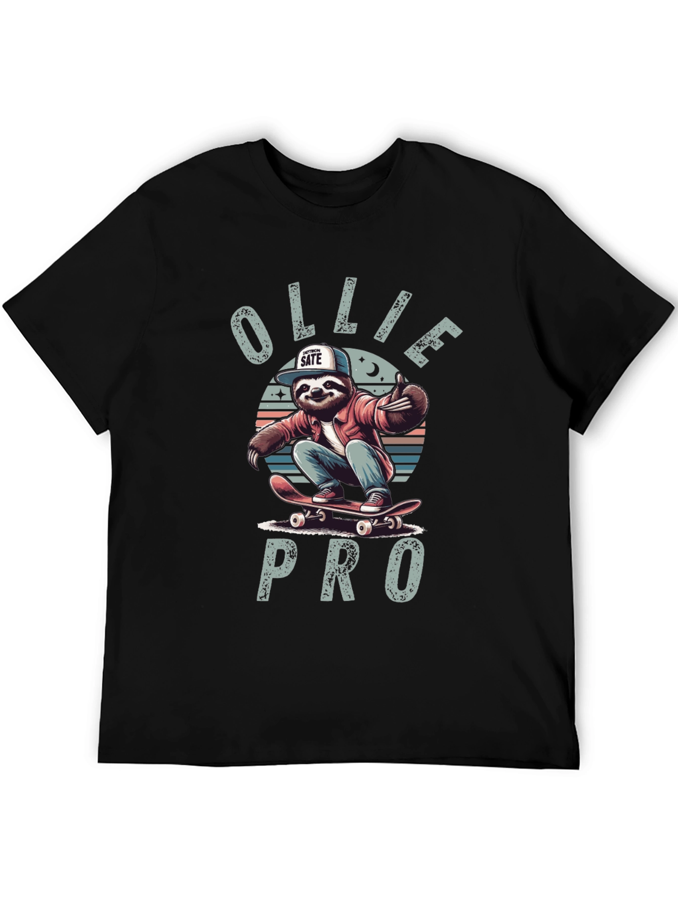 Ollie Pro Sloth Skateboard T-Shirt