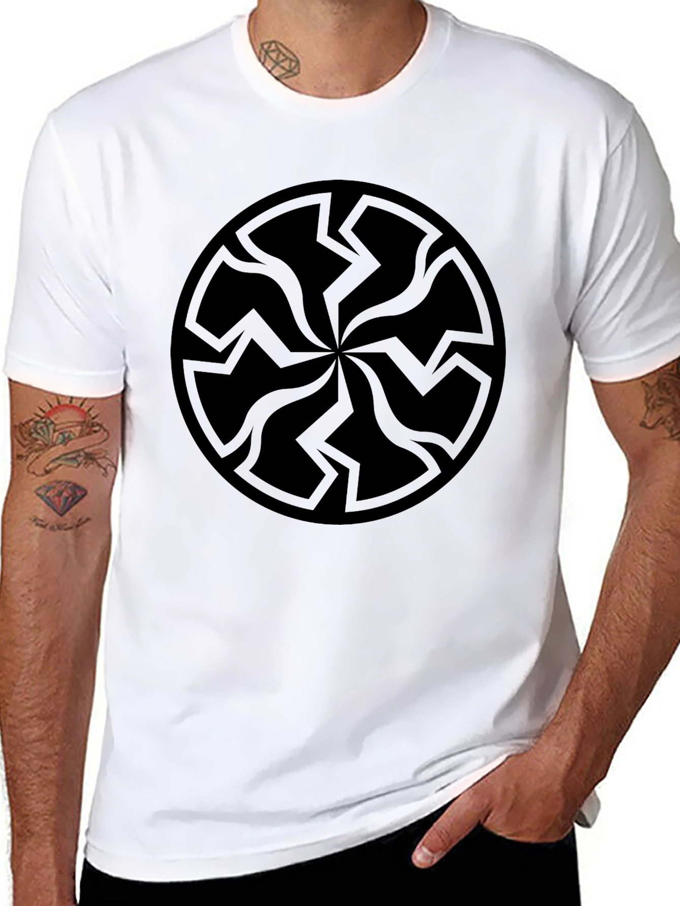 Black Sun Symbol Graphic Tee - Dark Aesthetic Shirt