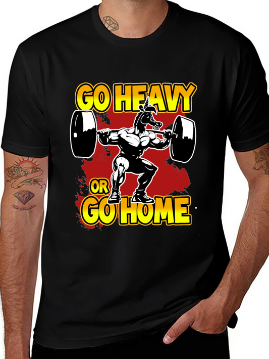 Go Heavy or Go Home Horse Gym T-Shirt