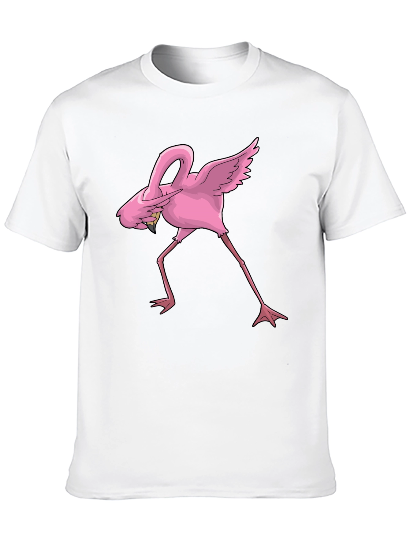 Dabbing Flamingo Graphic Tee - Cool Black T-Shirt