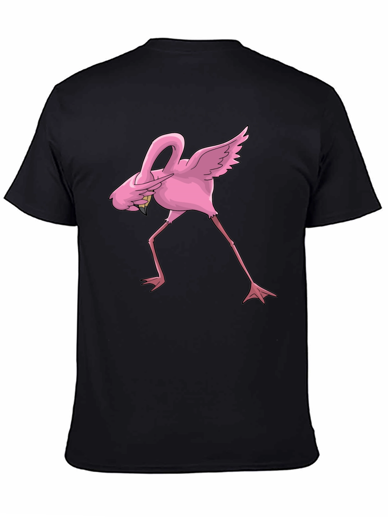 Dabbing Flamingo Graphic Tee - Cool Black T-Shirt