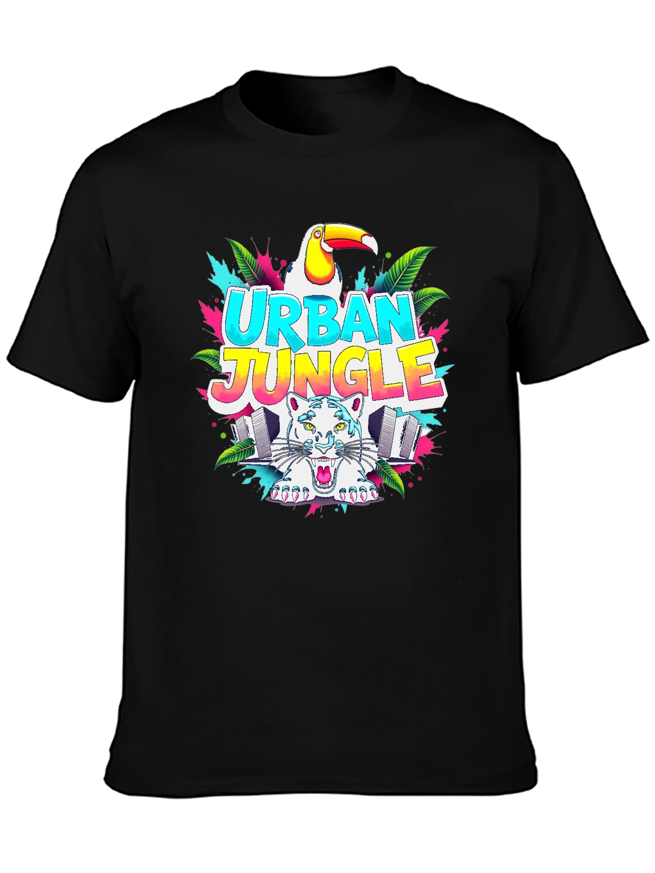 Urban Jungle Graphic T-Shirt - Tropical Toucan & Tiger