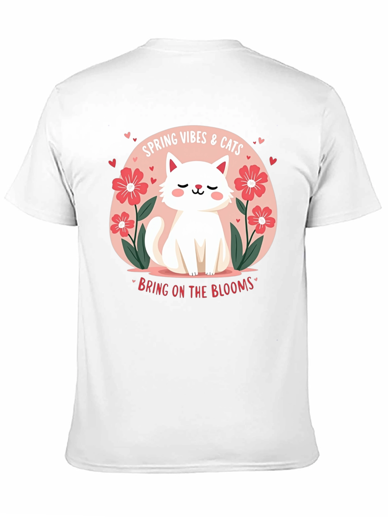 Spring Vibes & Cats Graphic T-Shirt
