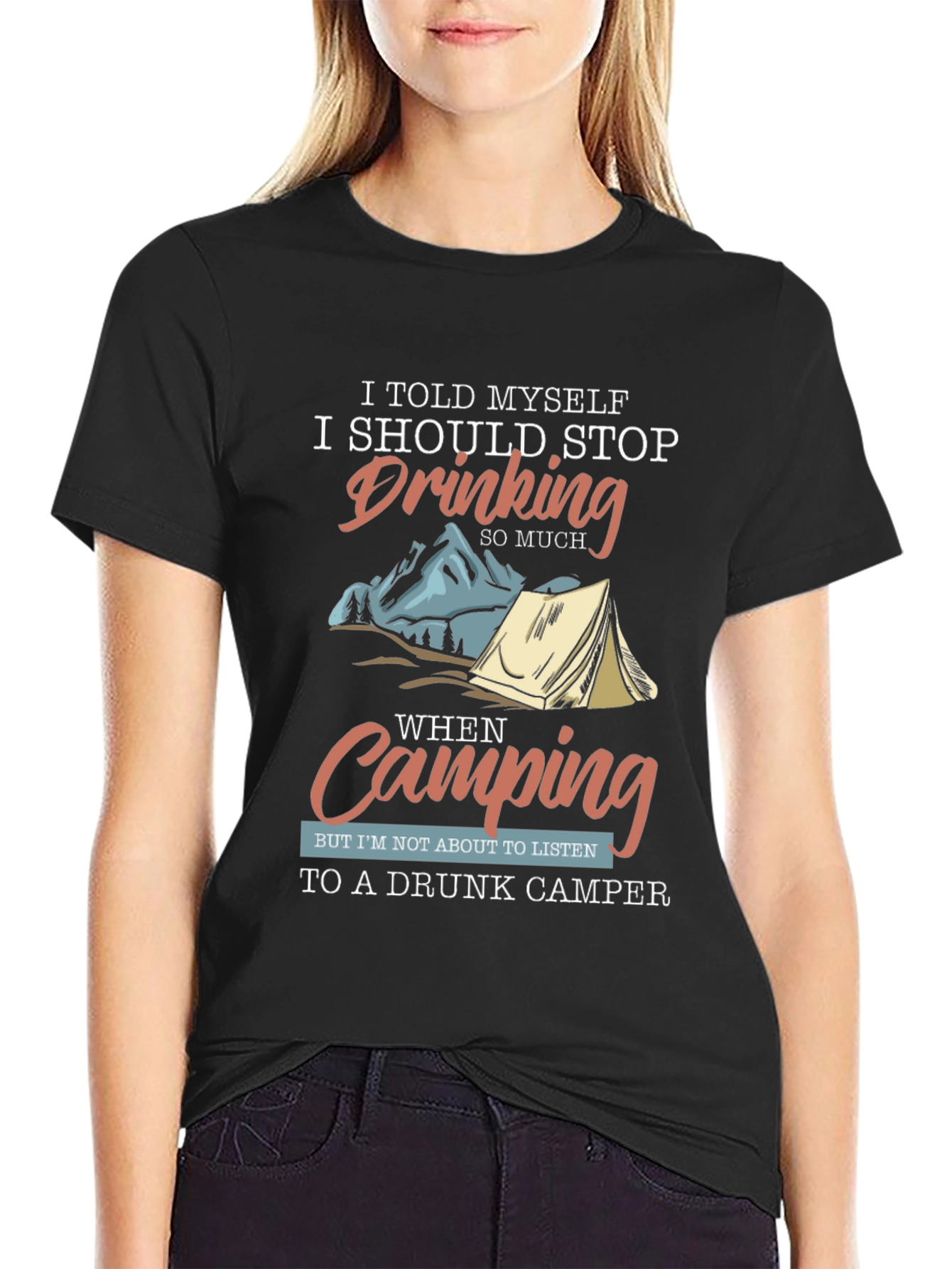 Drunk Camper T-Shirt - Camping Drinking Humor