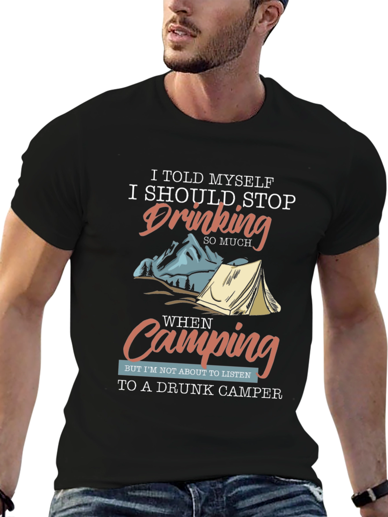 Drunk Camper T-Shirt - Camping Drinking Humor
