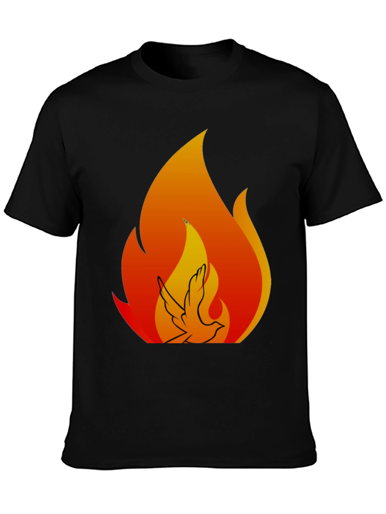 Dove Flame Graphic Tee - Black Cotton Blend