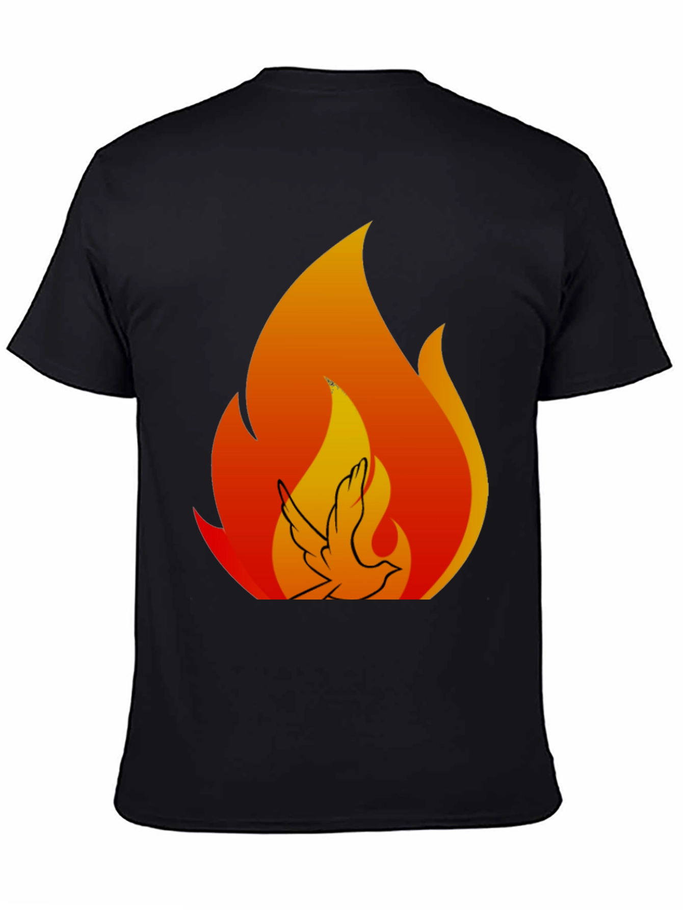 Dove Flame Graphic Tee - Black Cotton Blend