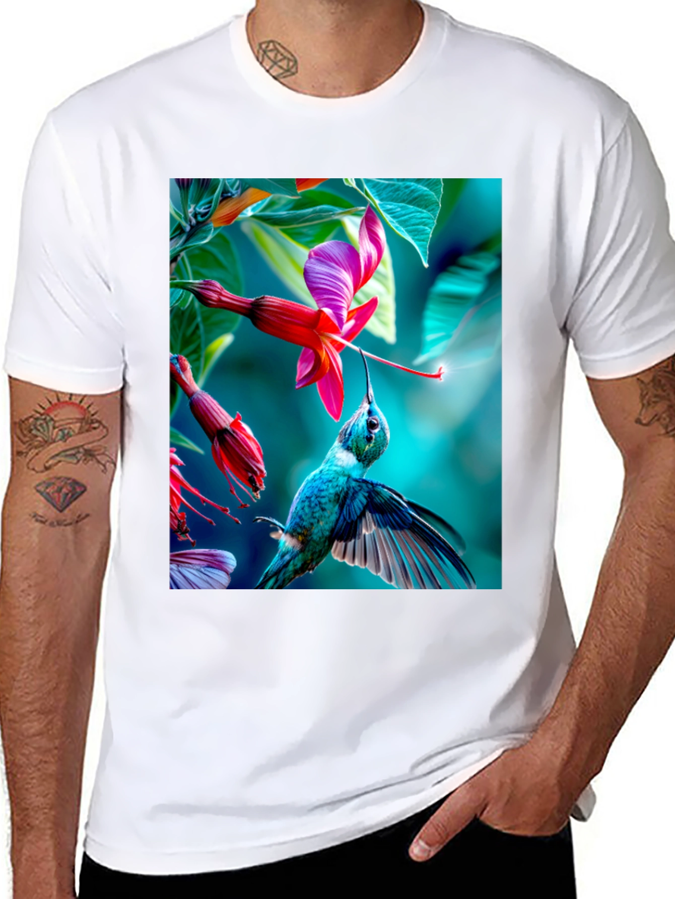 Hummingbird Floral Graphic Tee