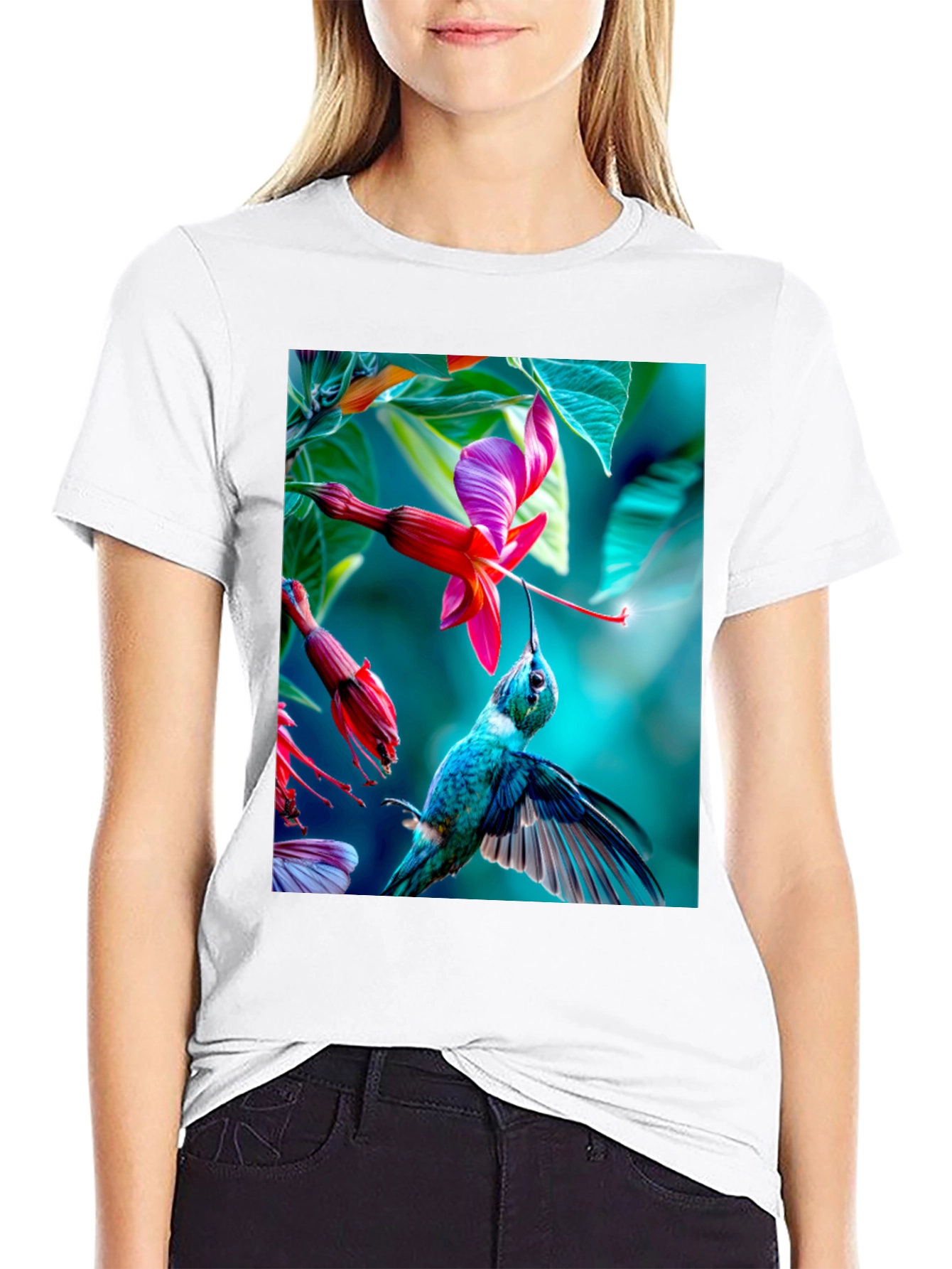 Hummingbird Floral Graphic Tee