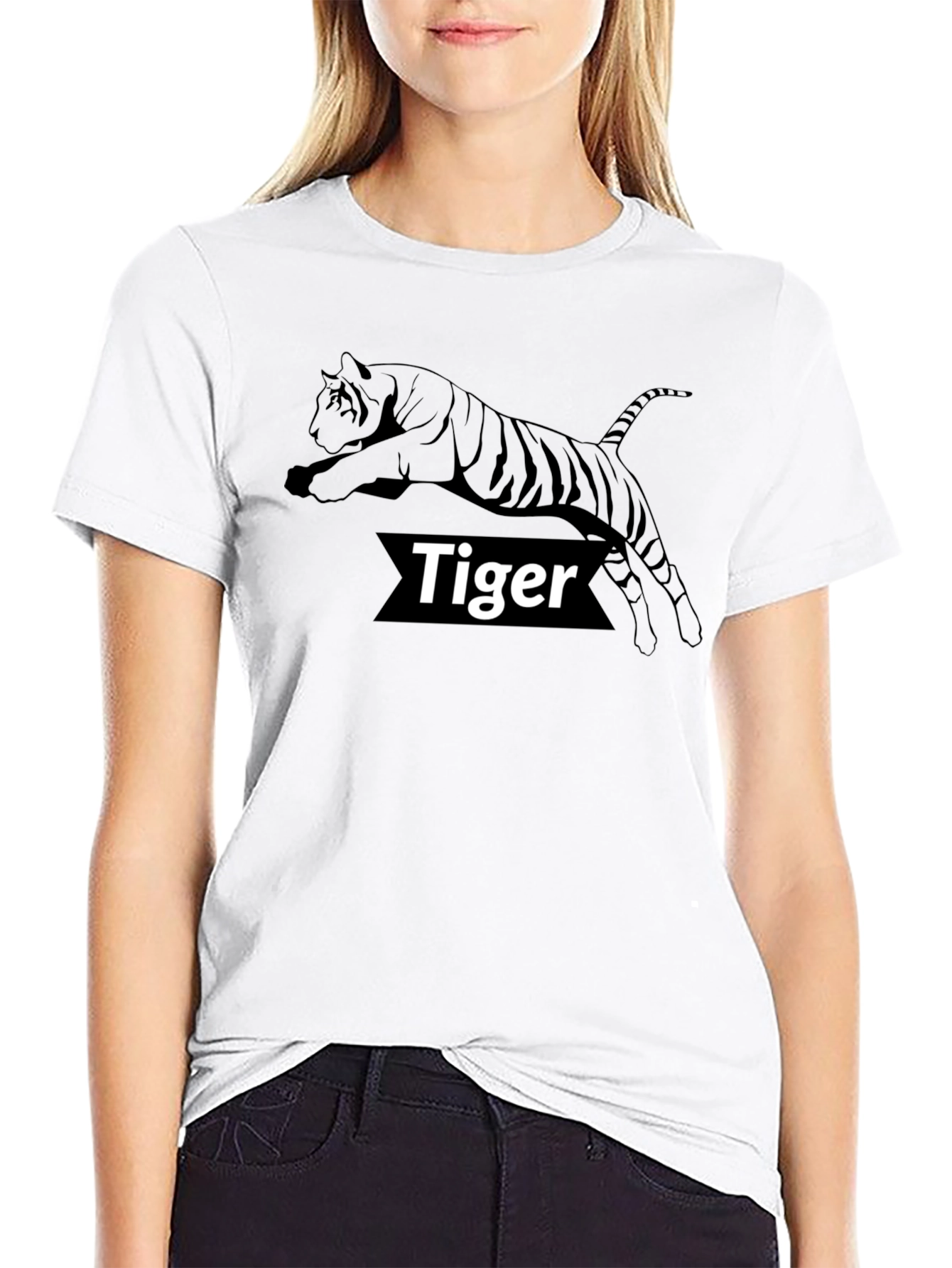 Tiger Graphic Black T-Shirt - Bold Animal Design