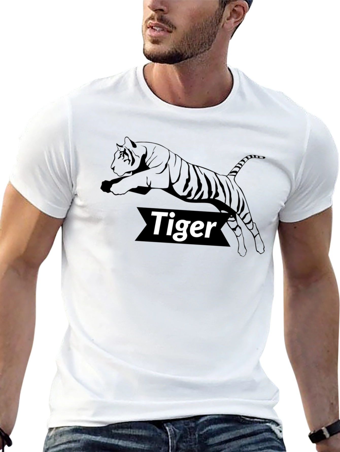Tiger Graphic Black T-Shirt - Bold Animal Design