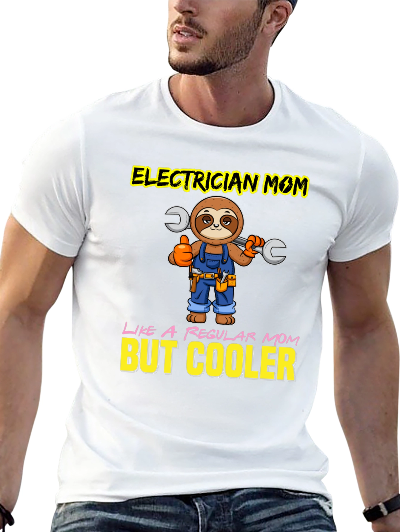 Electrician Mom T-Shirt - Sloth Design