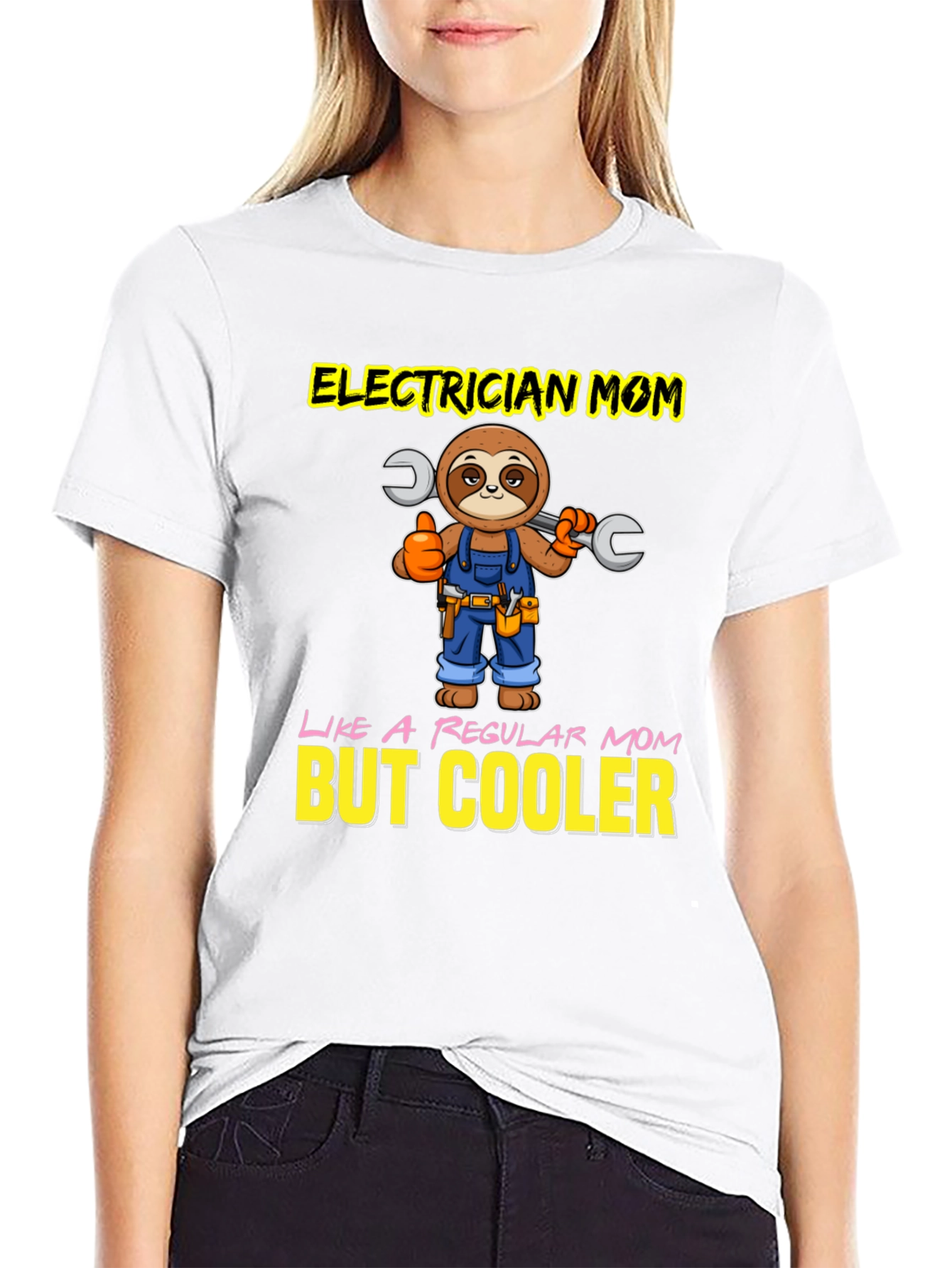 Electrician Mom T-Shirt - Sloth Design