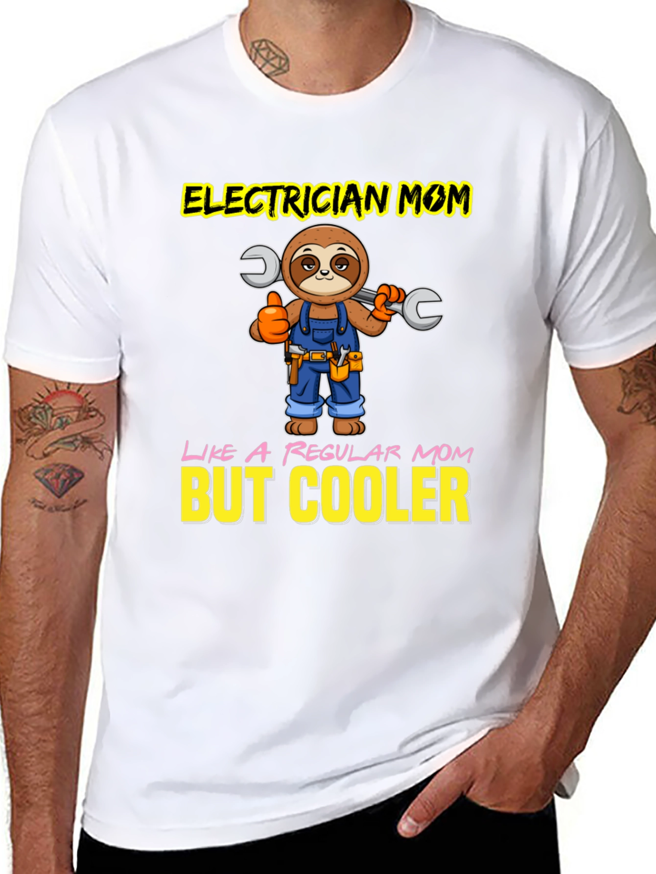 Electrician Mom T-Shirt - Sloth Design