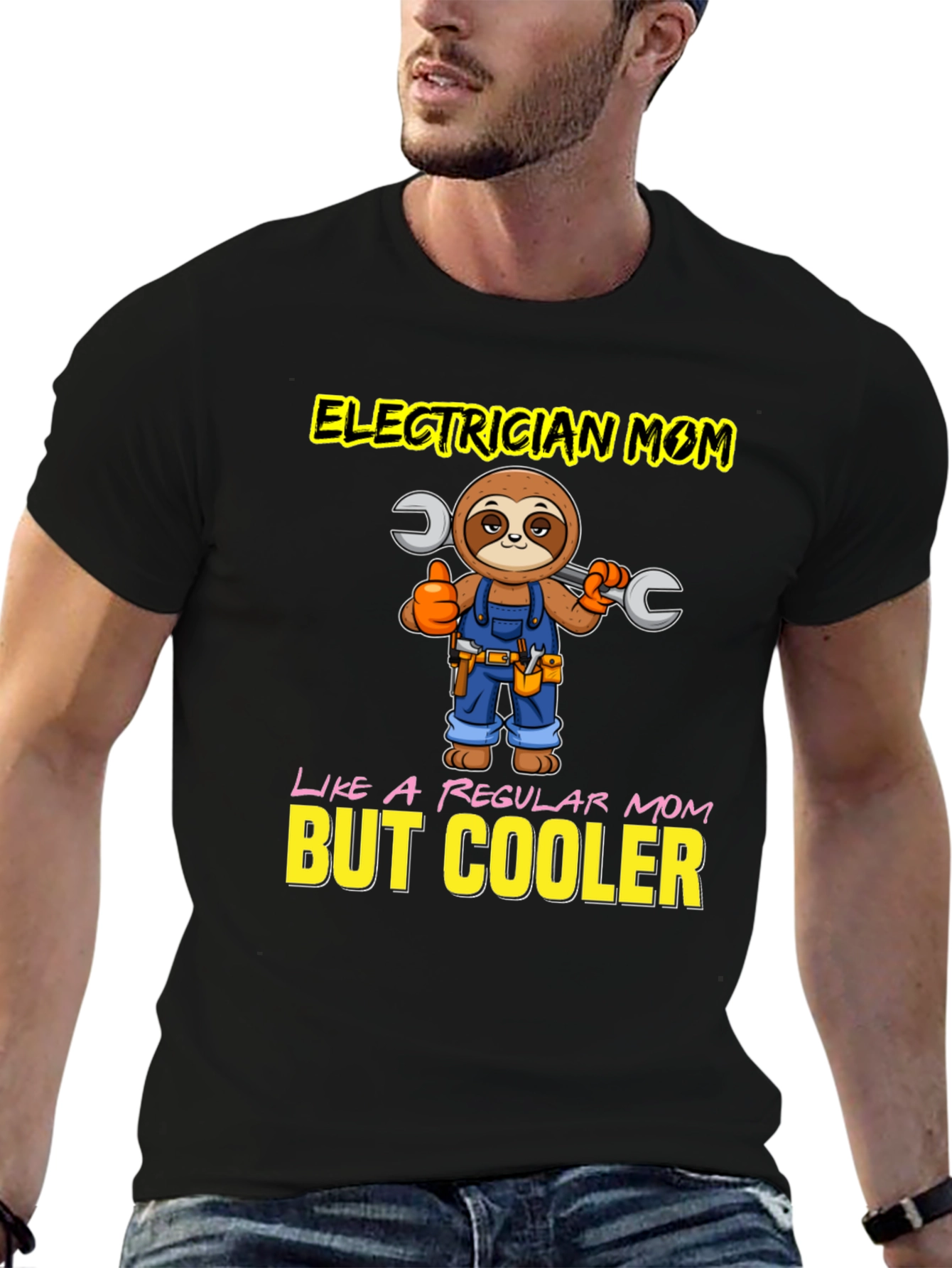 Electrician Mom T-Shirt - Sloth Design