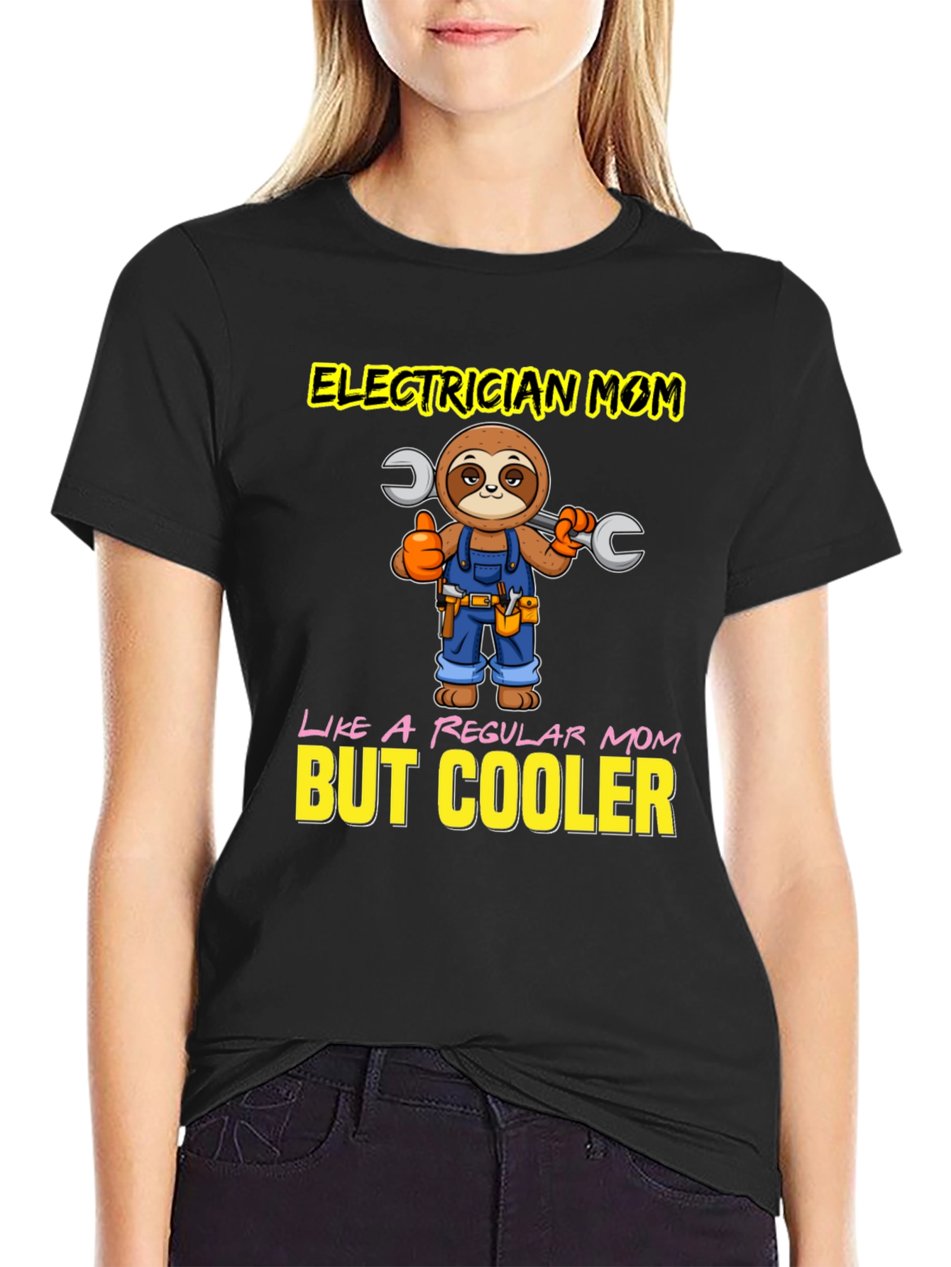 Electrician Mom T-Shirt - Sloth Design