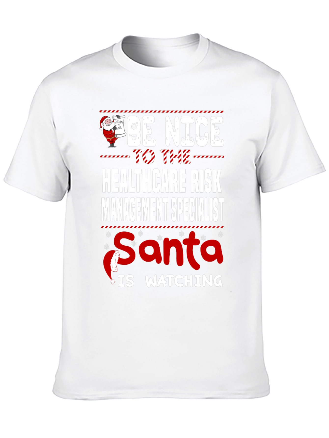 Healthcare Risk Management Specialist Santa Watching T-Shirt