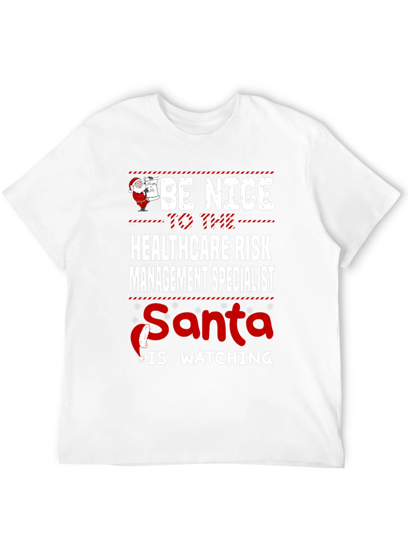 Healthcare Risk Management Specialist Santa Watching T-Shirt
