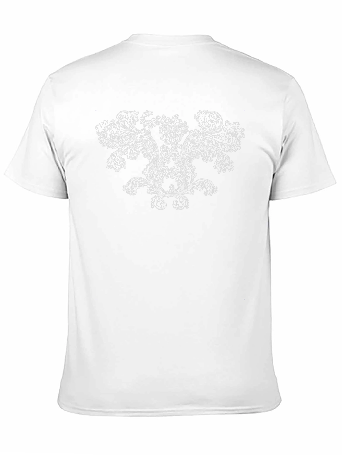 Elegant Baroque Print Black T-Shirt