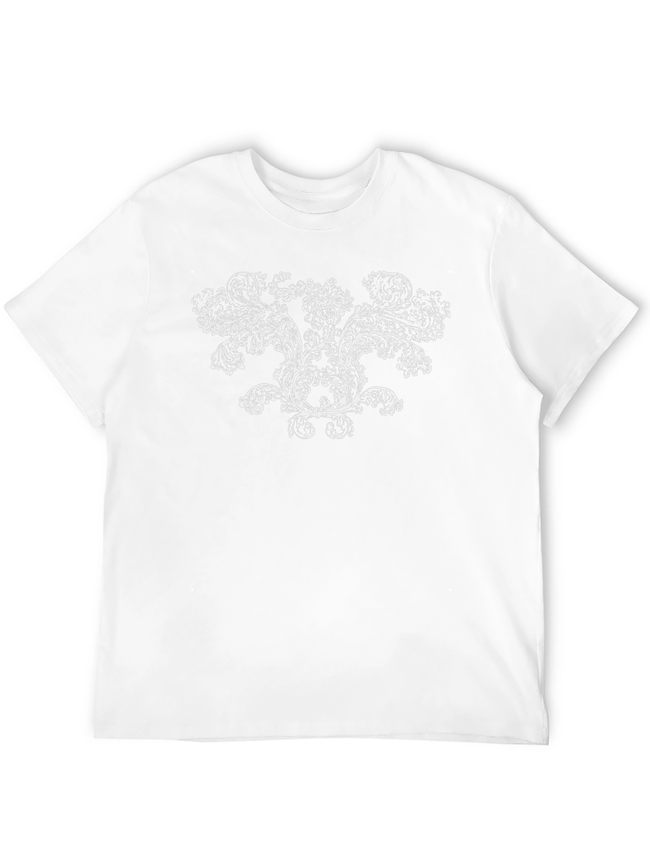 Elegant Baroque Print Black T-Shirt