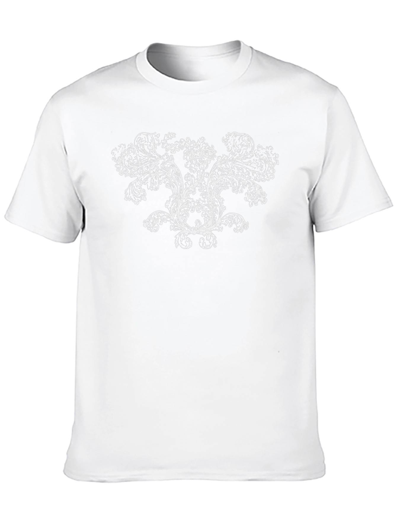 Elegant Baroque Print Black T-Shirt