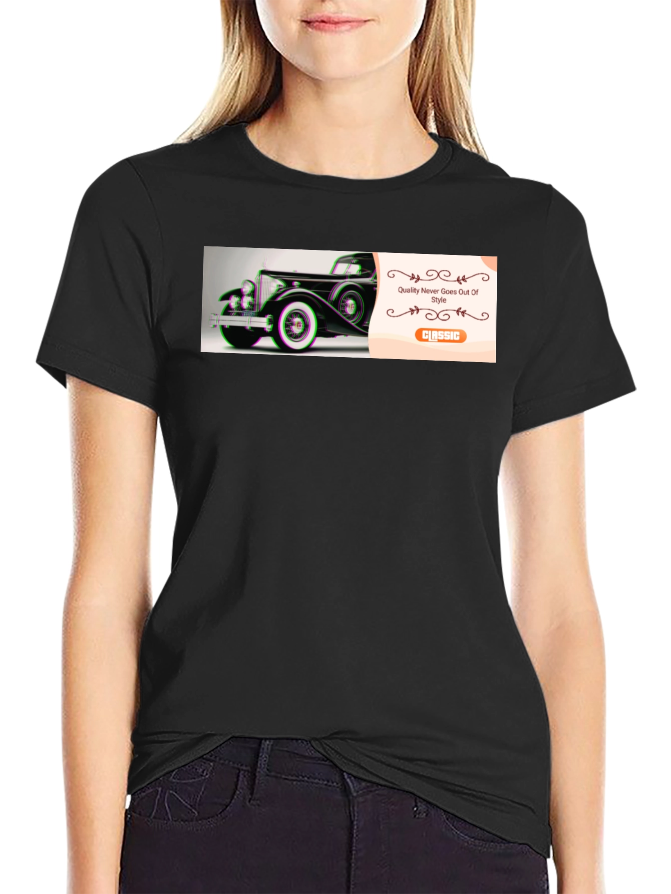Classic Car Graphic Black T-Shirt