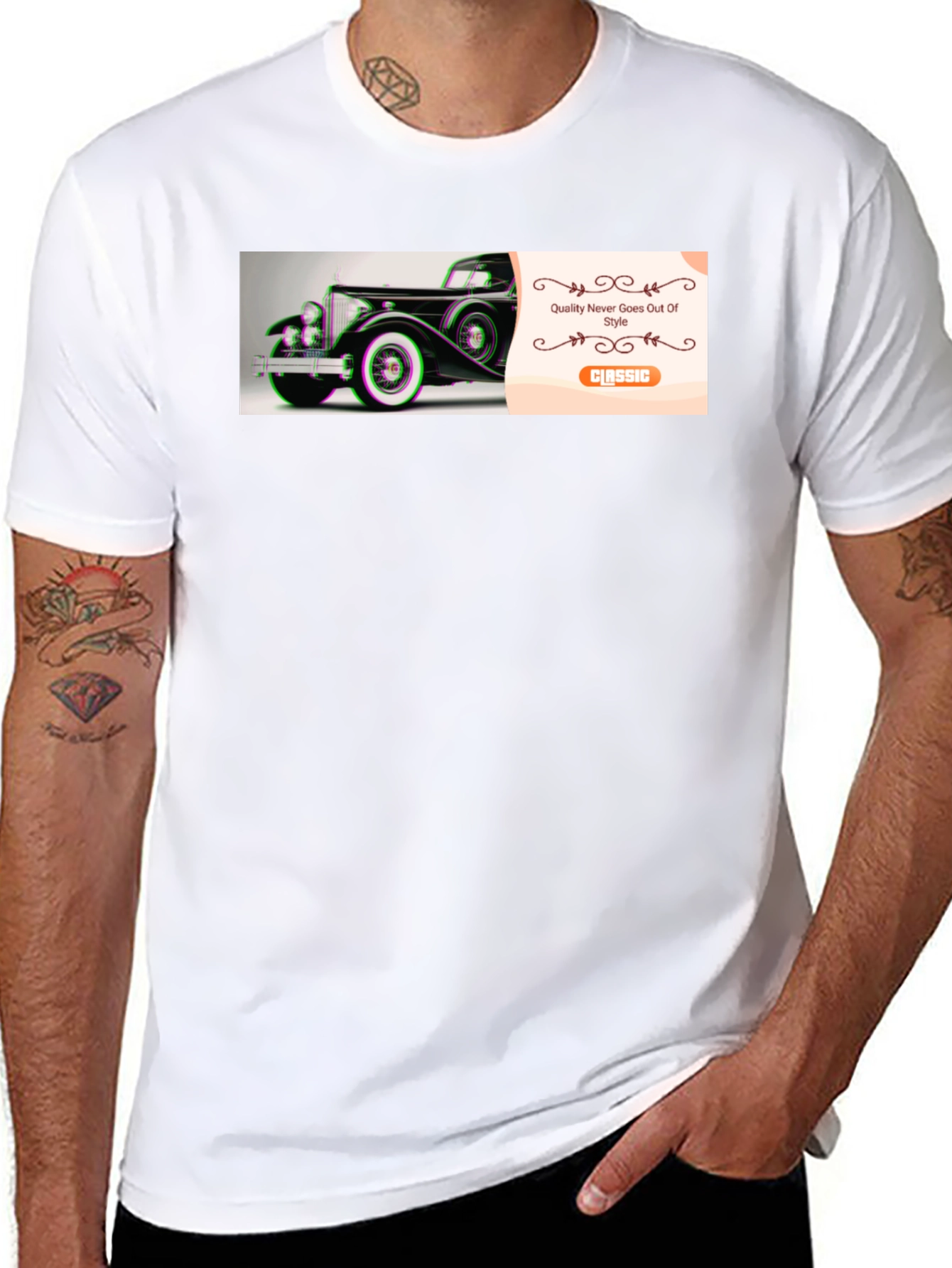 Classic Car Graphic Black T-Shirt