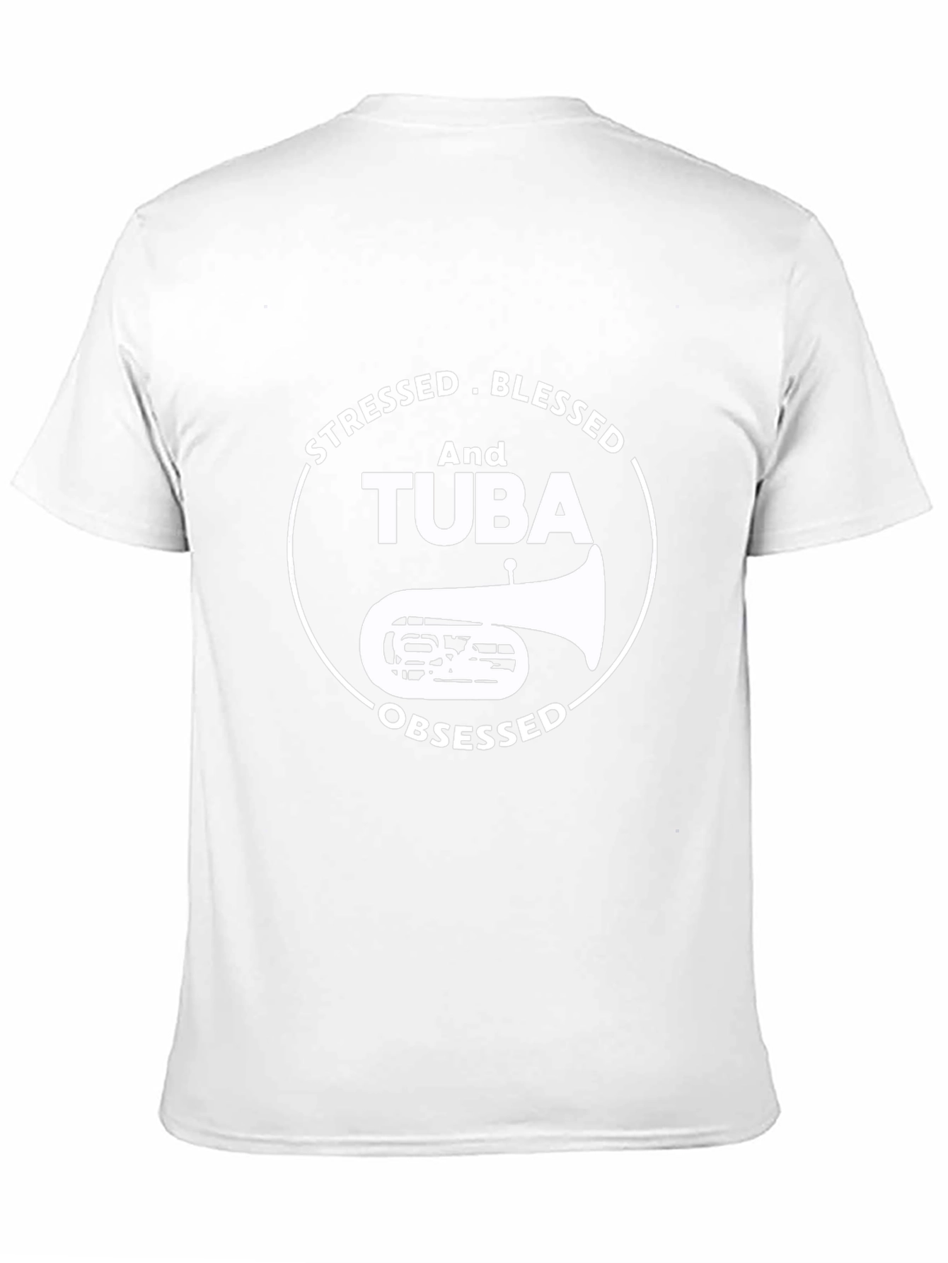 Stressed Blessed Tuba Obsessed Black T-Shirt