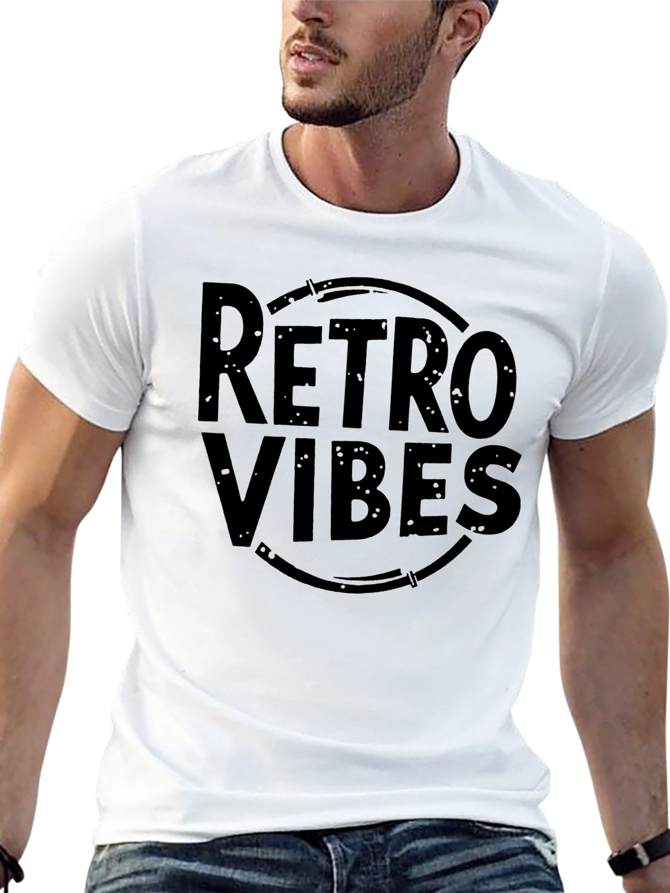 Retro Vibes Black Graphic Tee