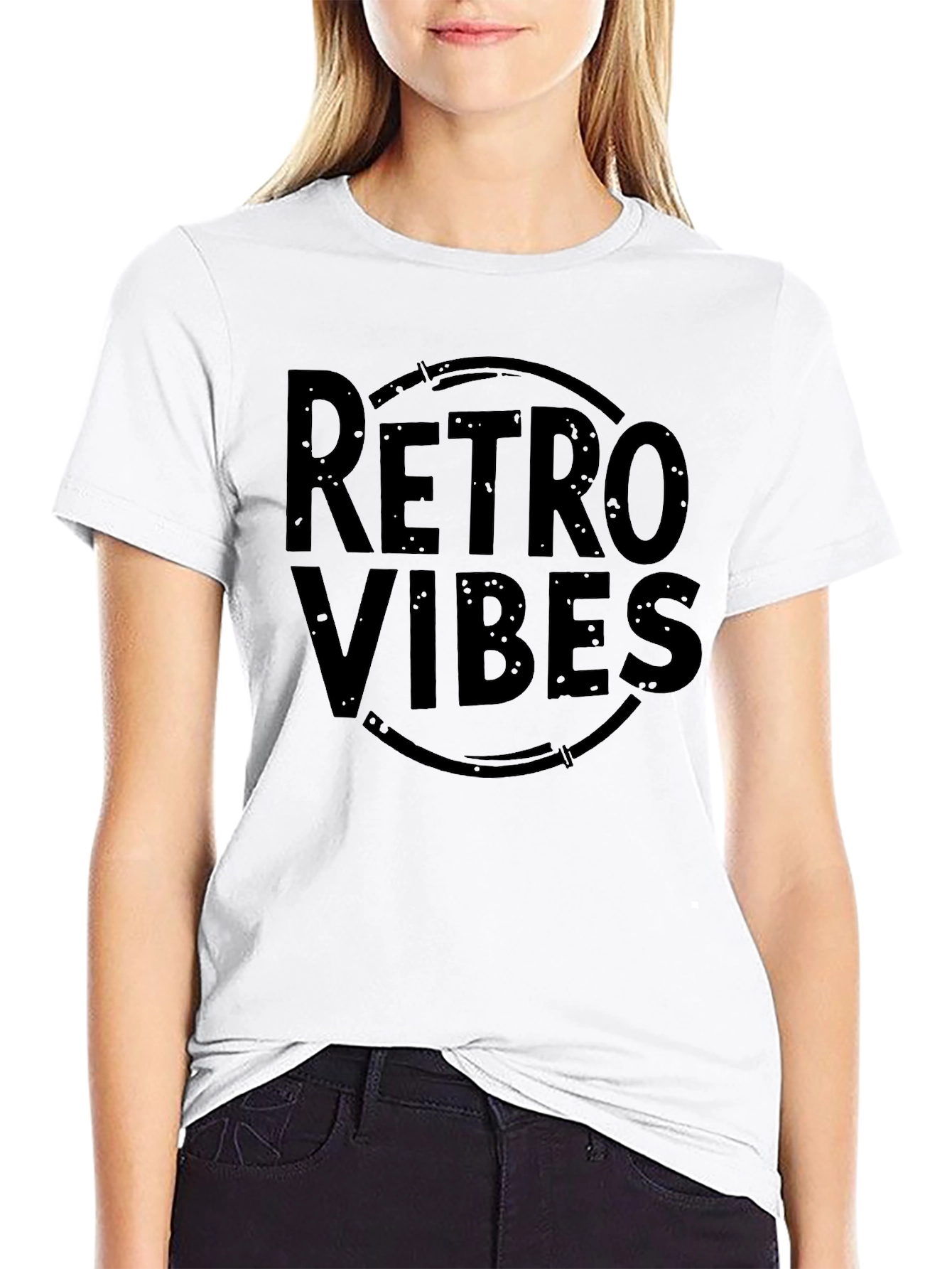 Retro Vibes Black Graphic Tee