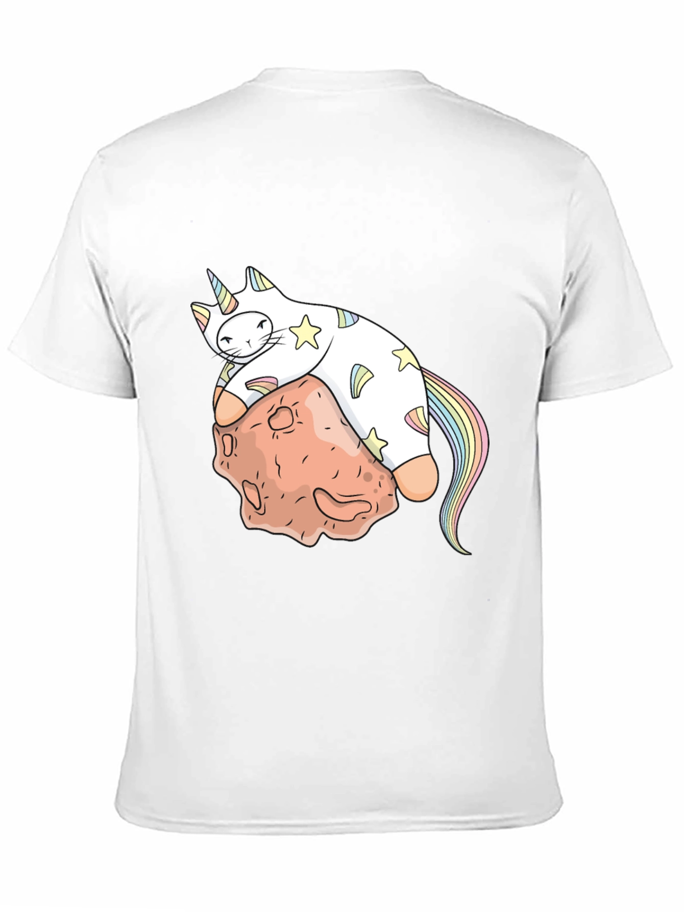 Unicorn Cat on Asteroid Graphic T-Shirt
