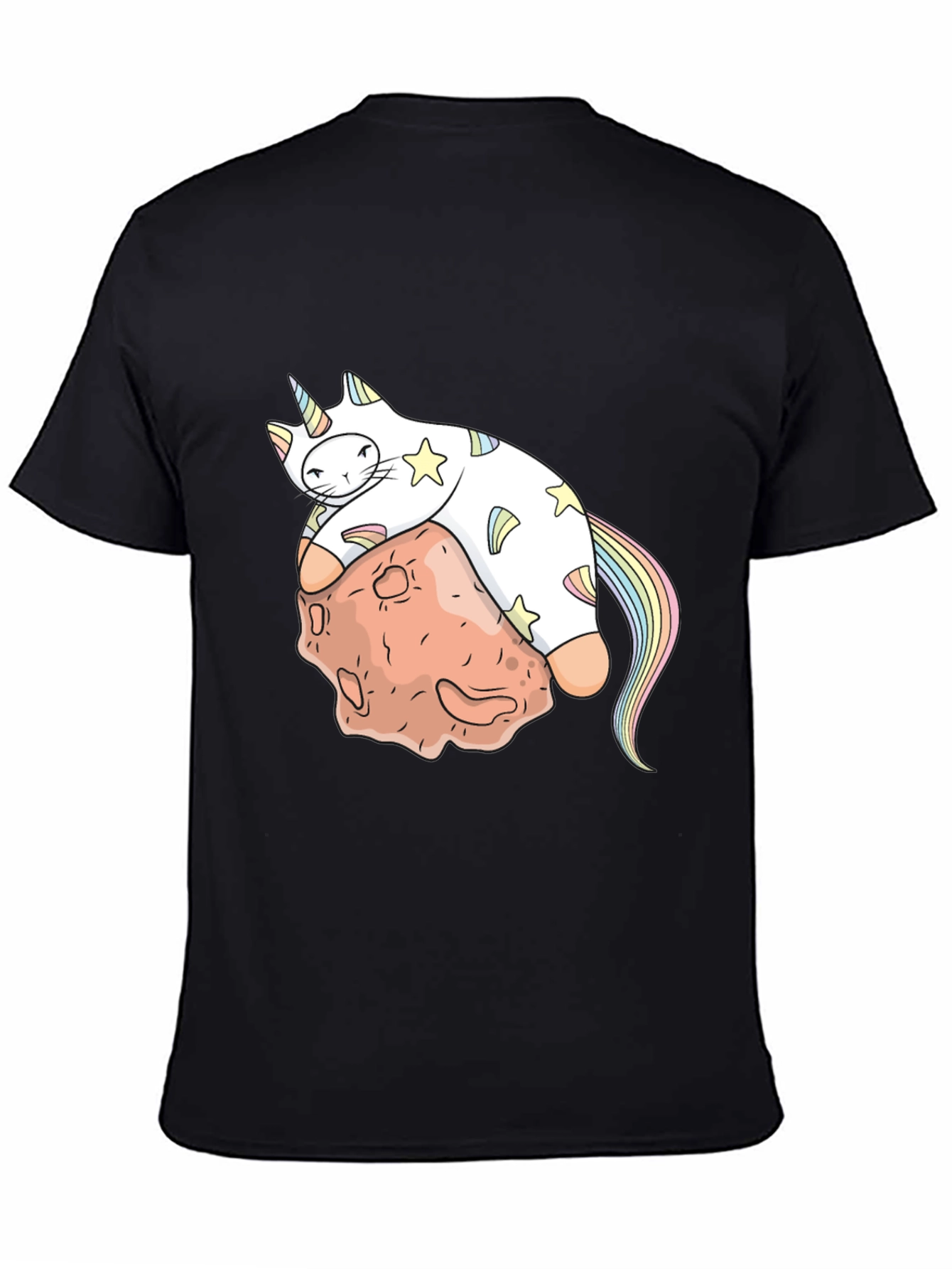 Unicorn Cat on Asteroid Graphic T-Shirt