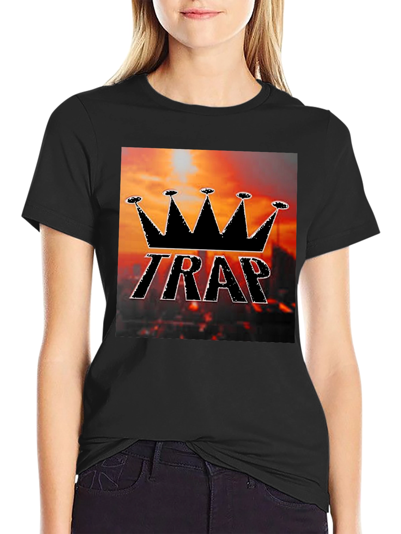 Trap King Black Graphic T-Shirt