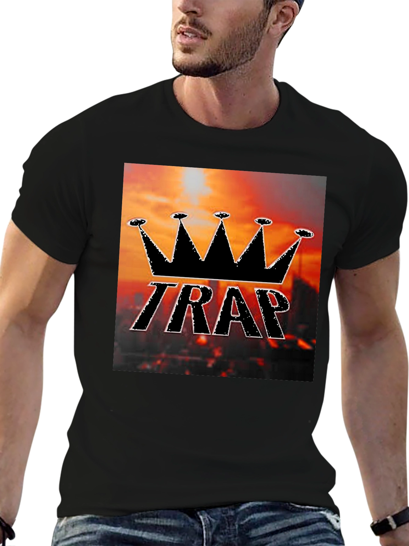 Trap King Black Graphic T-Shirt