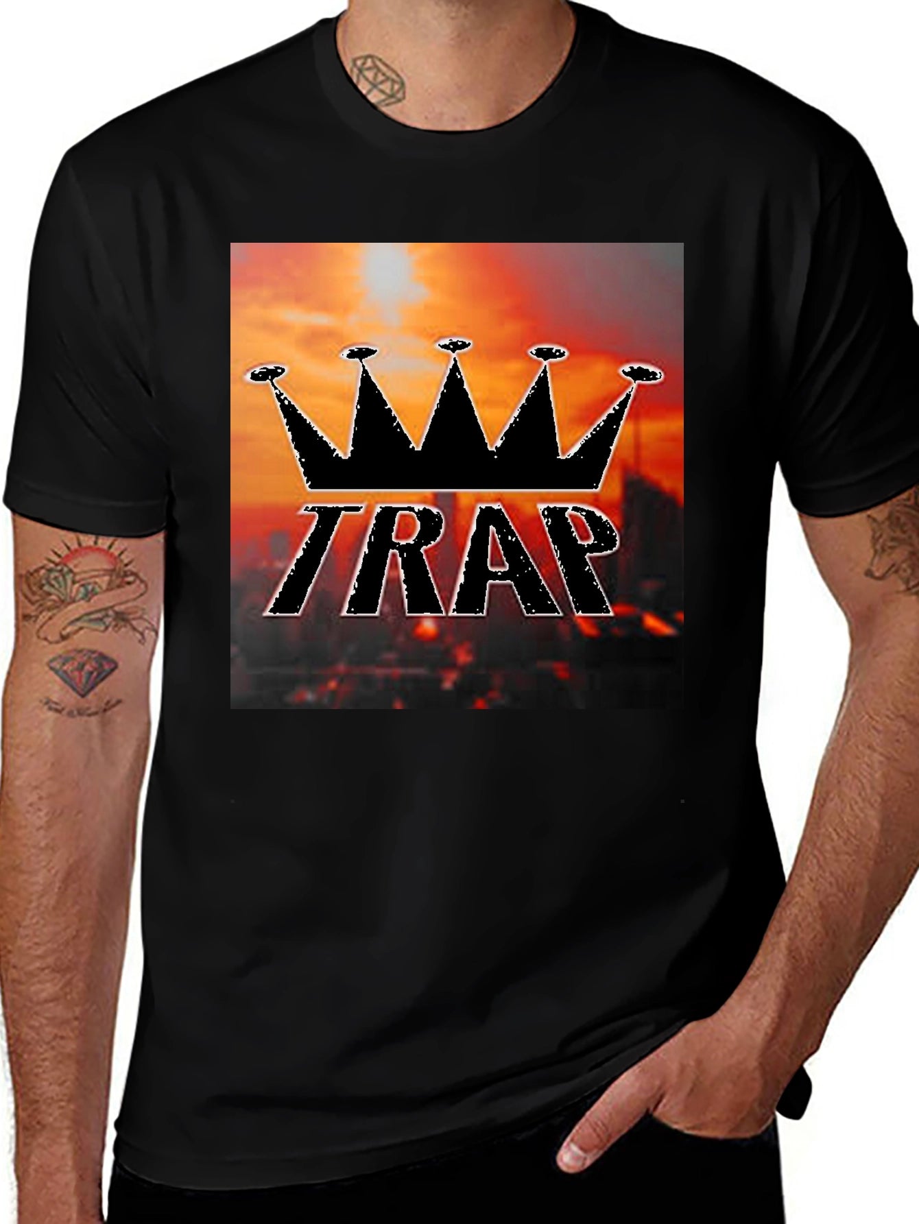 Trap King Black Graphic T-Shirt