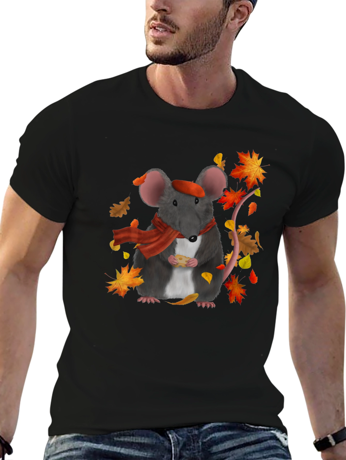 Autumn Mouse T-Shirt: Cheese Lover Edition