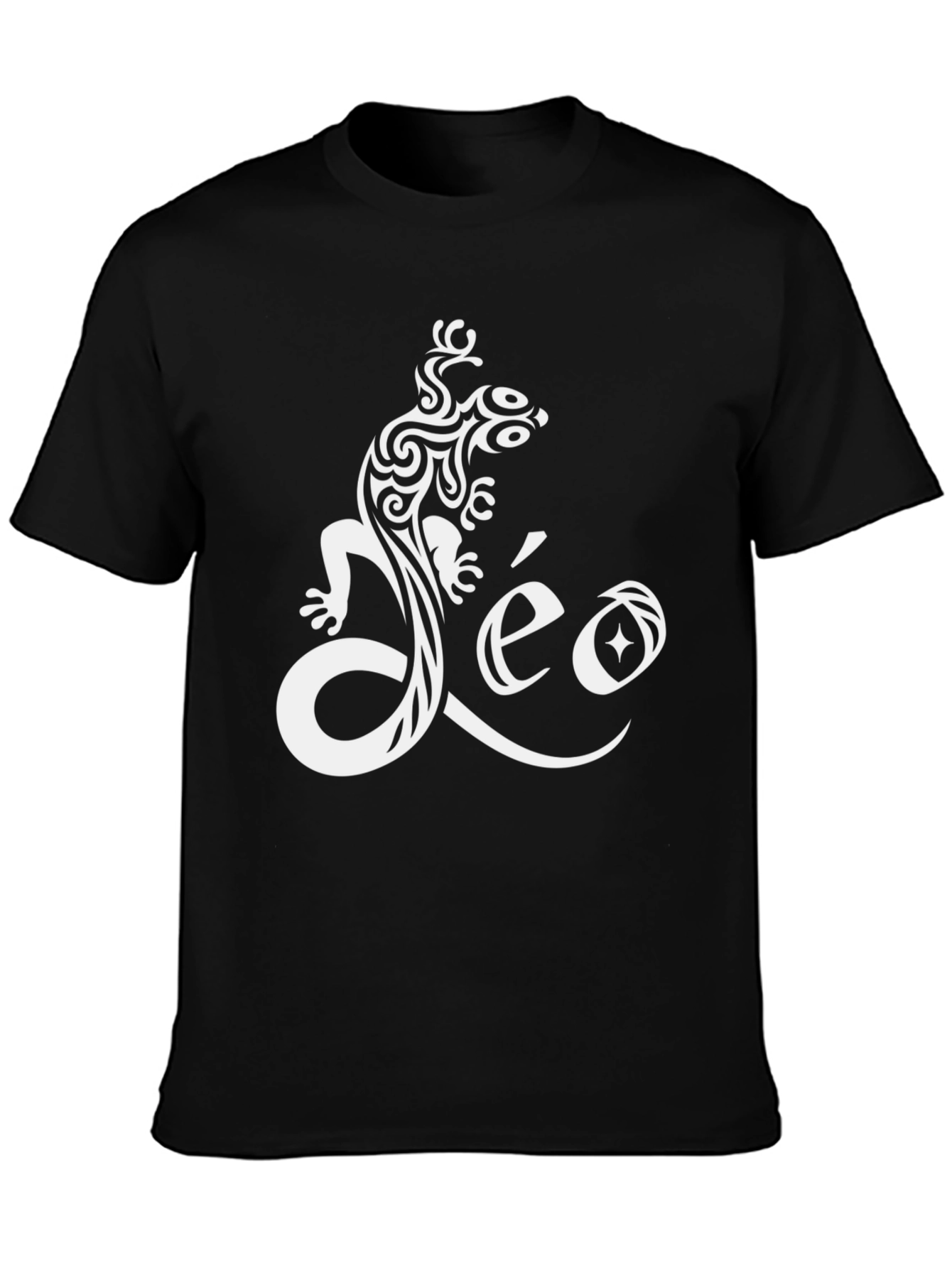 Tribal Lizard Leo Black T-Shirt