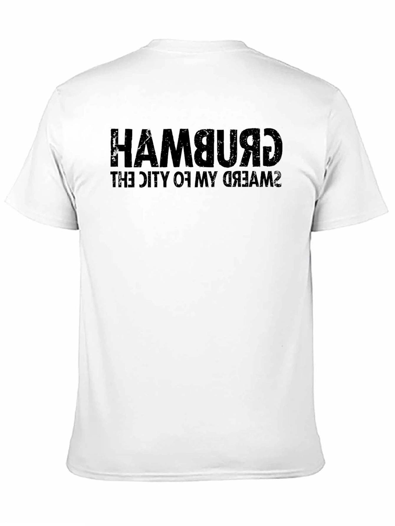 Hamburg City of Dreams Reversed Text Black T-Shirt