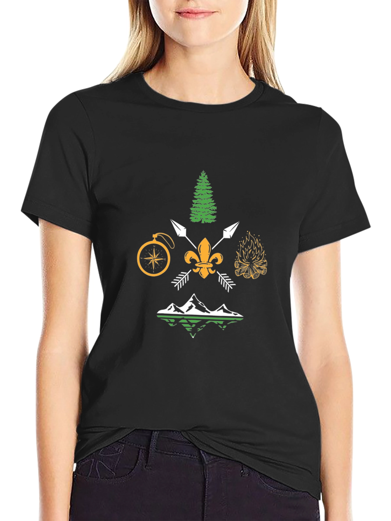 Outdoor Adventure Graphic Tee - Black