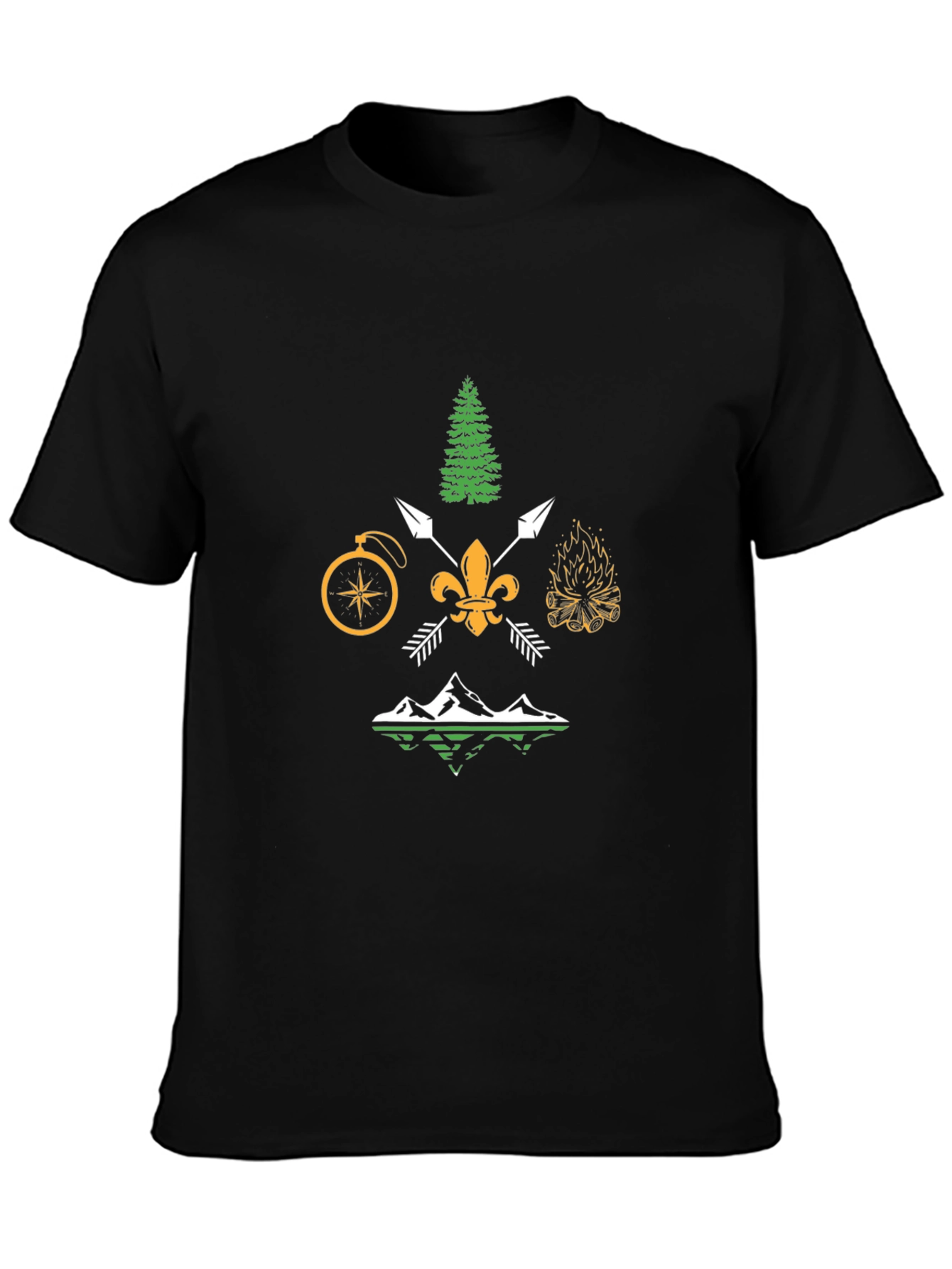 Outdoor Adventure Graphic Tee - Black