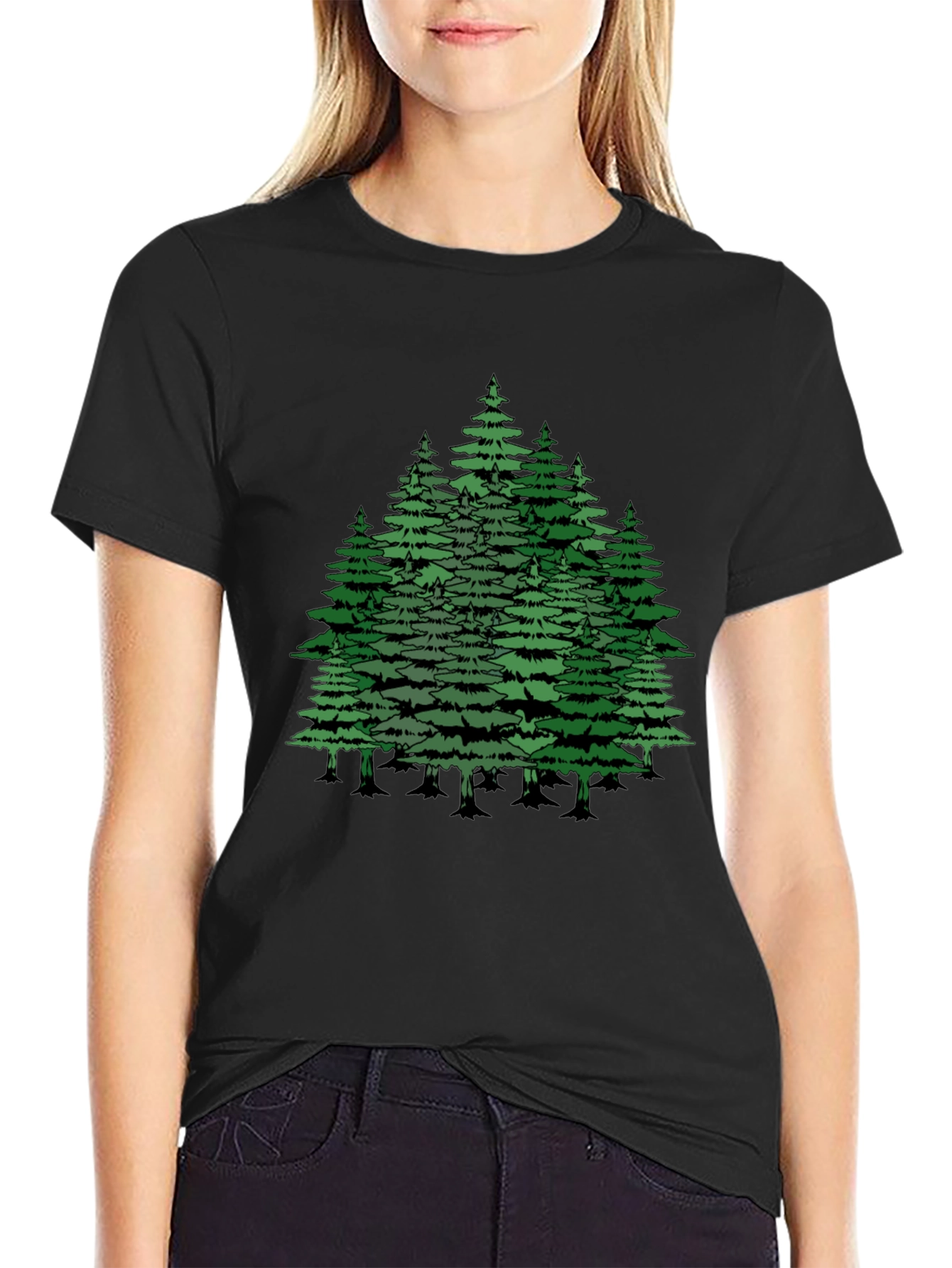 Forest Graphic Tee - Nature Lovers Black T-Shirt
