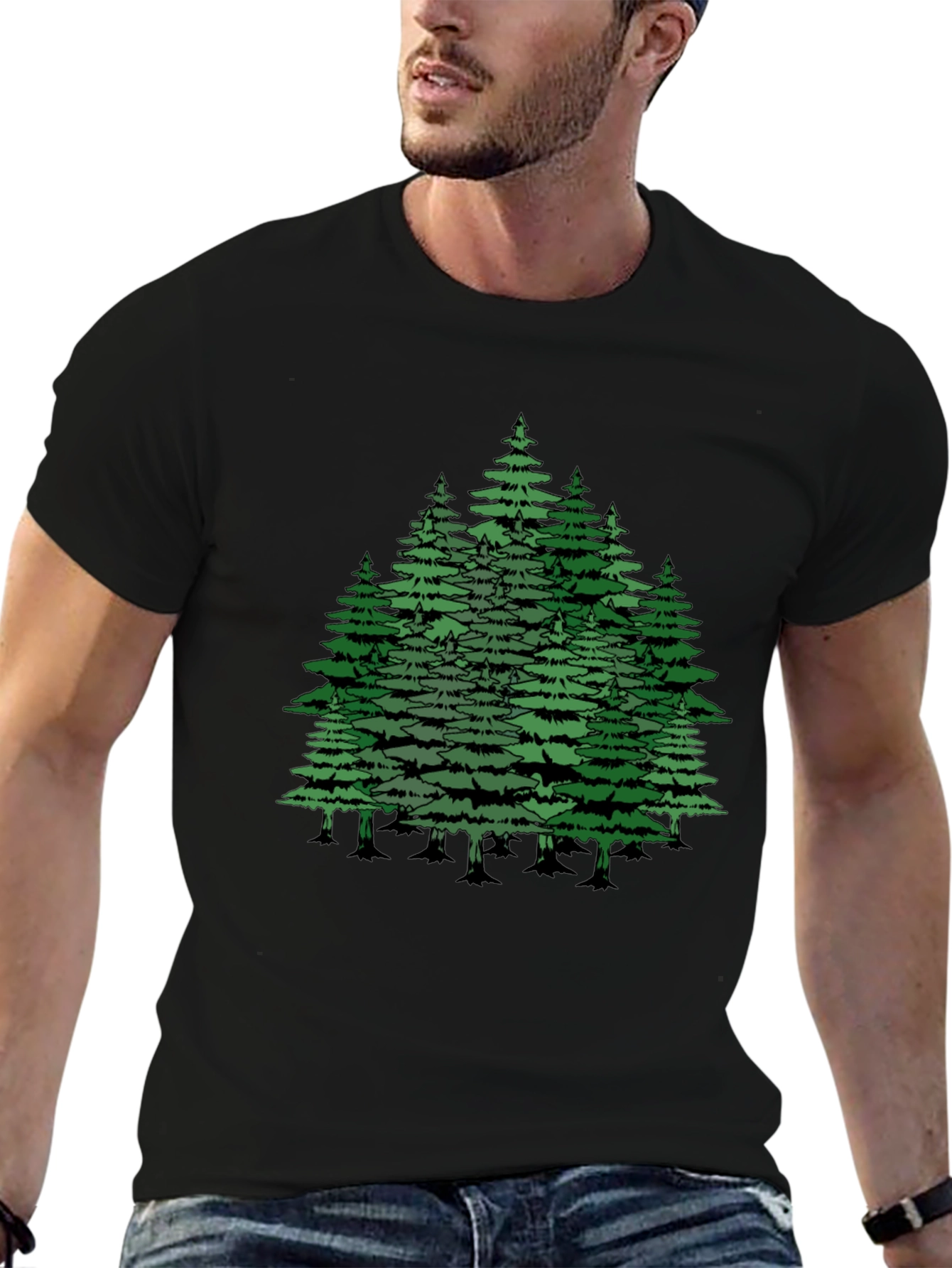 Forest Graphic Tee - Nature Lovers Black T-Shirt
