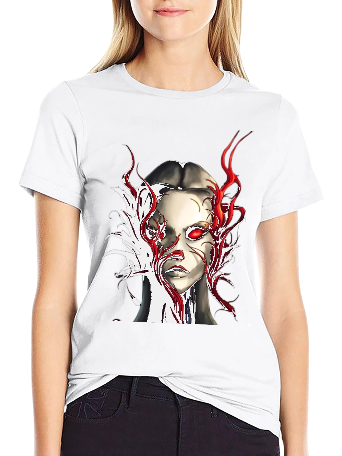 Fiery Gaze Graphic Tee - Edgy Streetwear