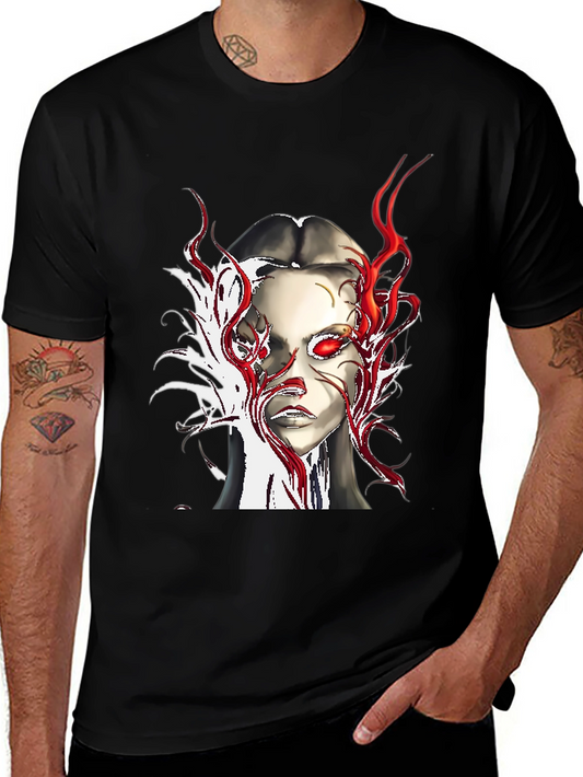 Fiery Gaze Graphic Tee - Edgy Streetwear
