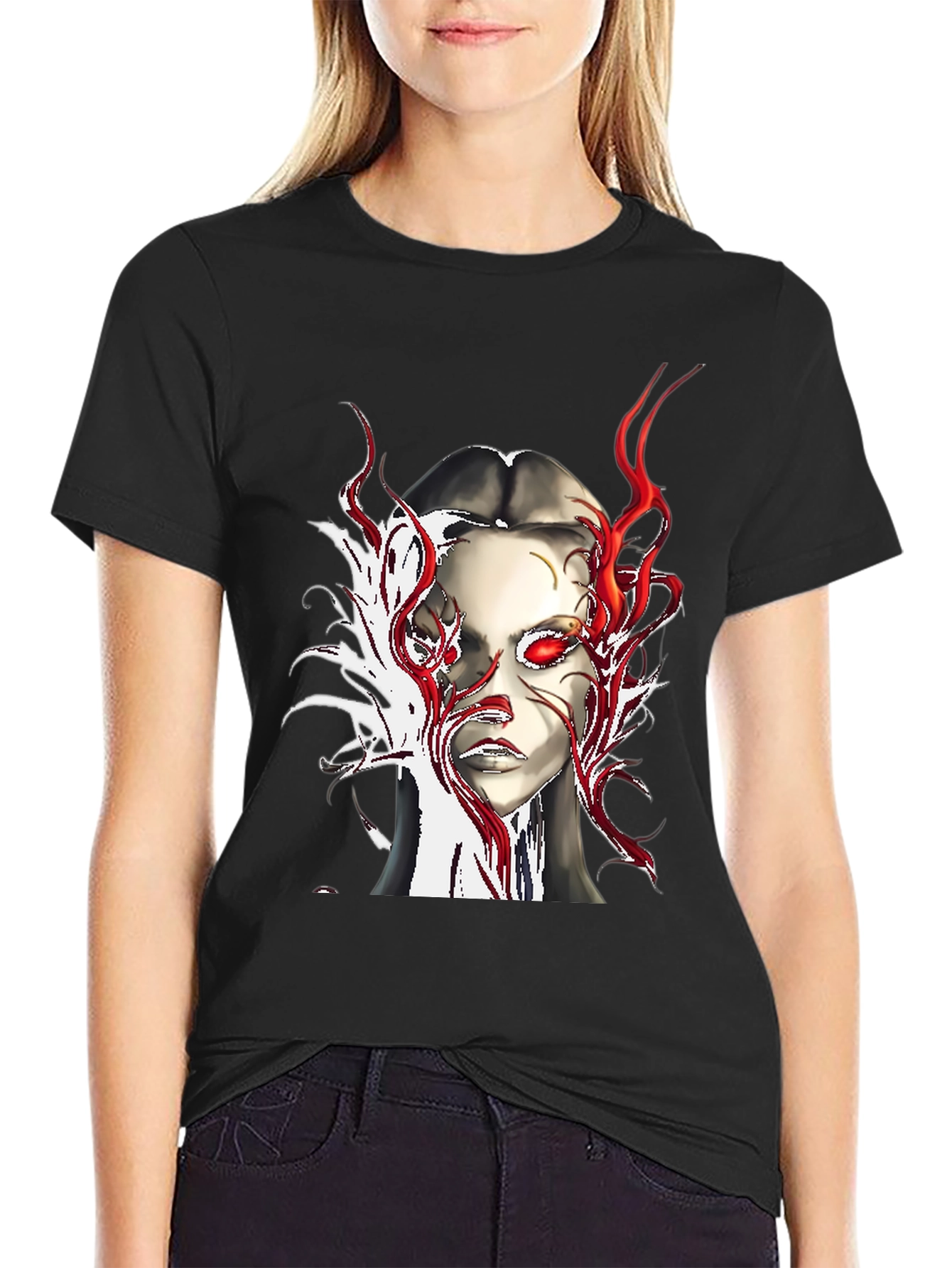 Fiery Gaze Graphic Tee - Edgy Streetwear