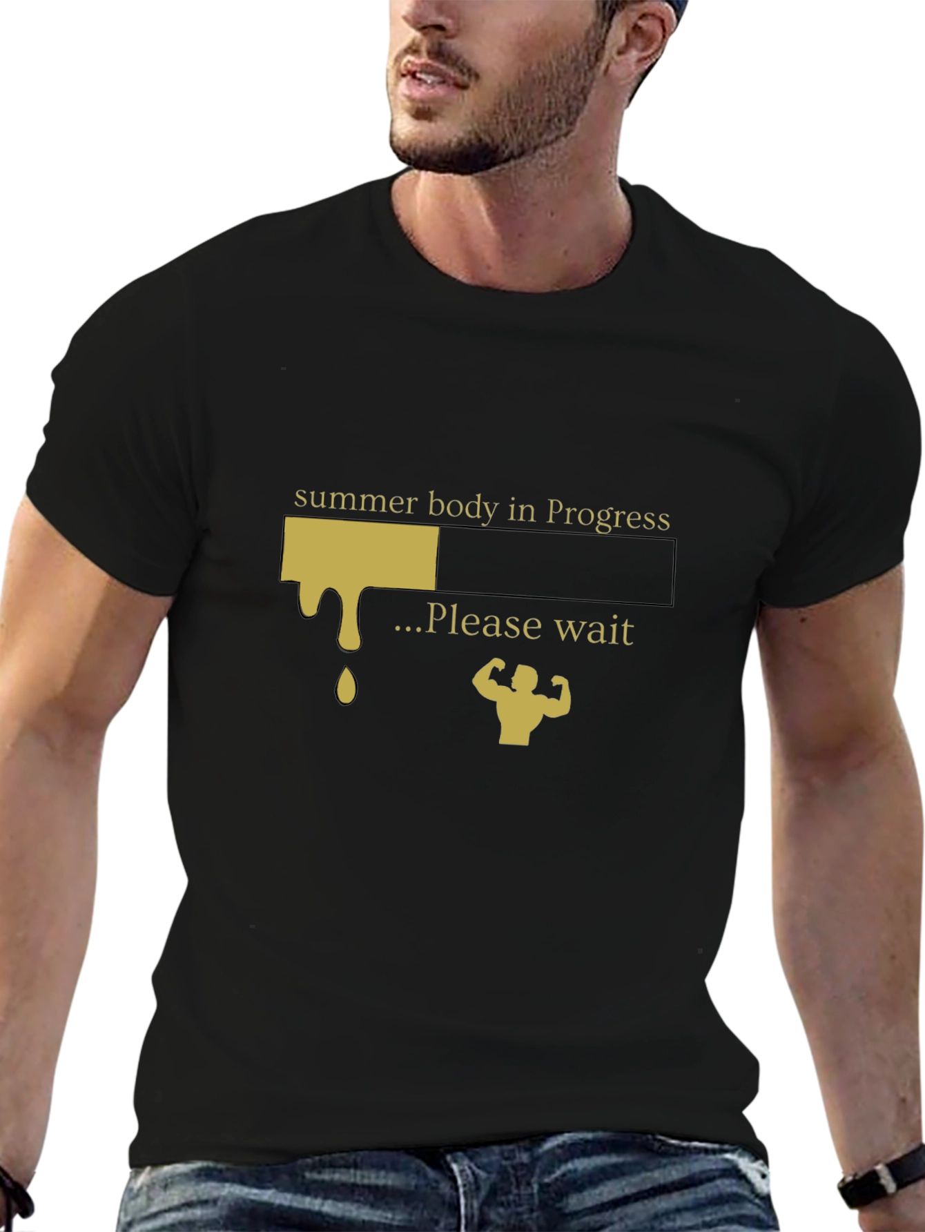 Summer Body in Progress Black T-Shirt