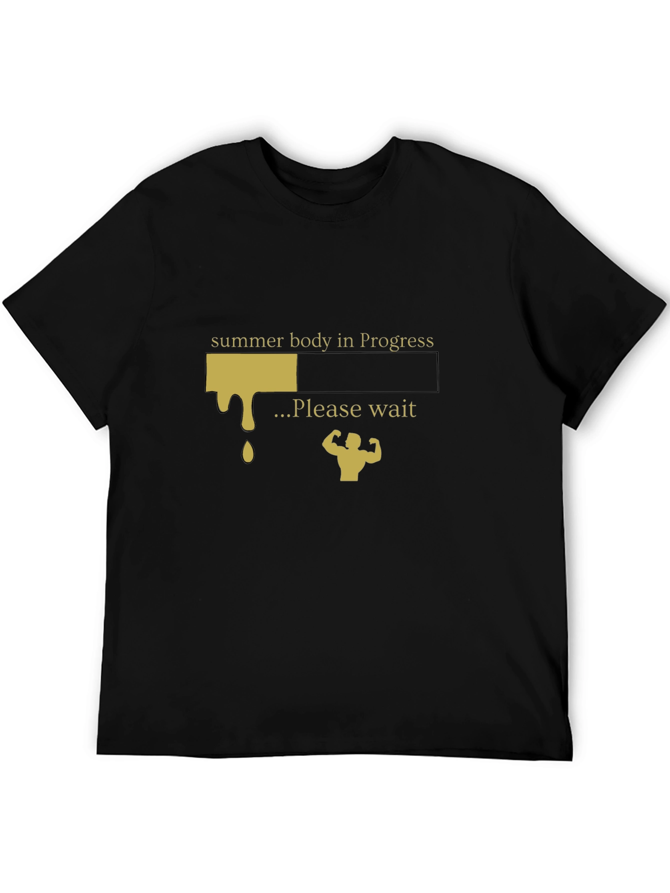 Summer Body in Progress Black T-Shirt
