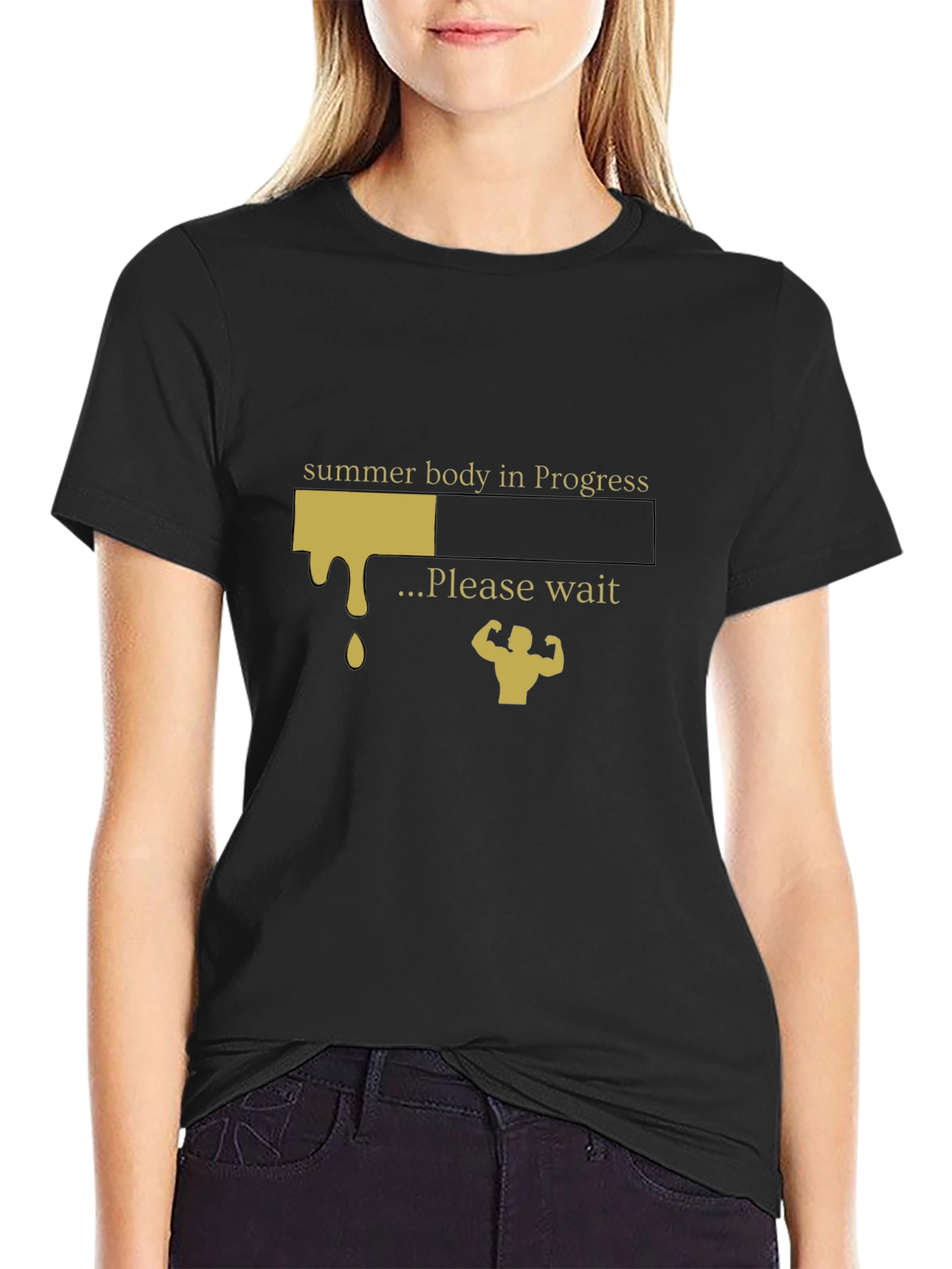 Summer Body in Progress Black T-Shirt